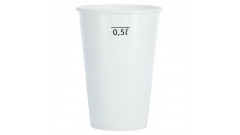 Papierový pohár 630 ml biely s ryskou 0,5 l